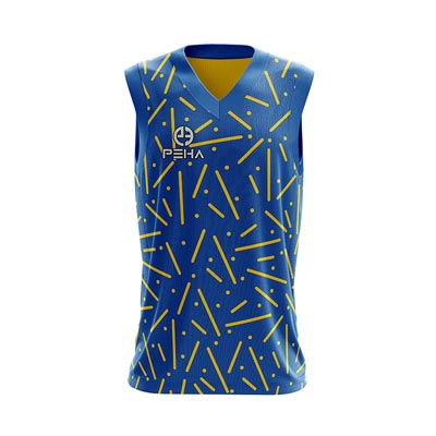 Koszulka koszykarska PEHA Galaxy niebiesko-żółta