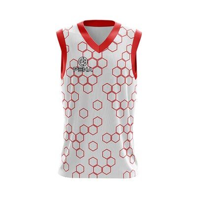 Koszulka koszykarska PEHA Hexa biało-czerwona
