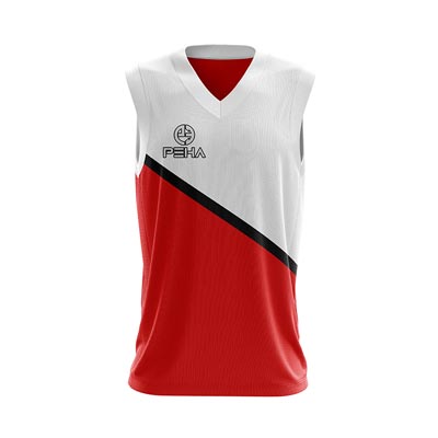Koszulka koszykarska PEHA Liga biało-czerwona