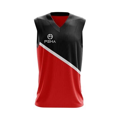 Koszulka koszykarska PEHA Liga czarno-czerwona