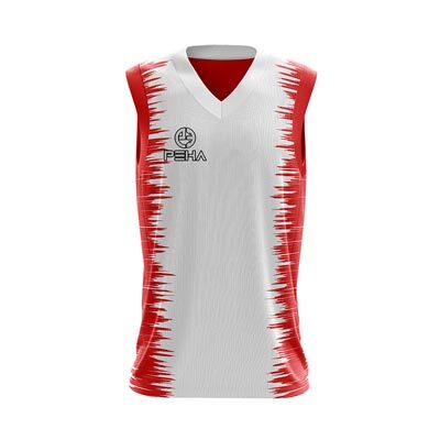 Koszulka koszykarska PEHA Ultra biało-czerwona