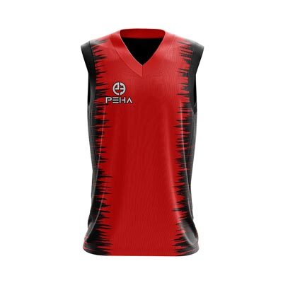 Koszulka koszykarska PEHA Ultra czerwono-czarna