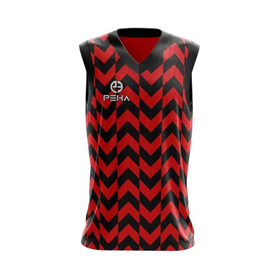 Koszulka koszykarska PEHA Vega czerwono-czarna