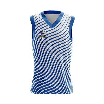 Koszulka koszykarska PEHA Wave biało-niebieska
