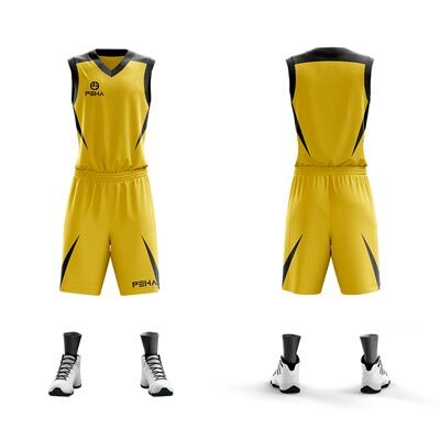 Strój koszykarski dla dzieci PEHA Elite żółto-czarny