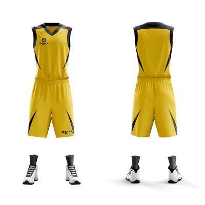 Strój koszykarski PEHA Elite żółto-czarny