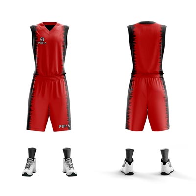 Strój koszykarski PEHA Ultra czerwono-czarny
