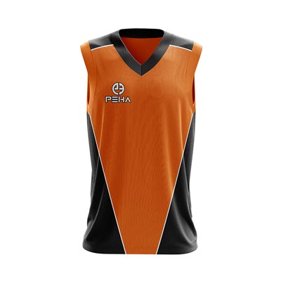 Koszulka koszykarska PEHA Contra pomarańczowo-czarna