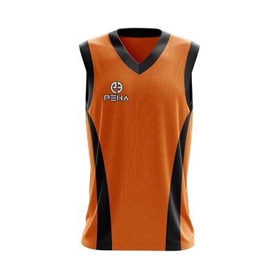 Koszulka koszykarska PEHA Crack pomarańczowo-czarna