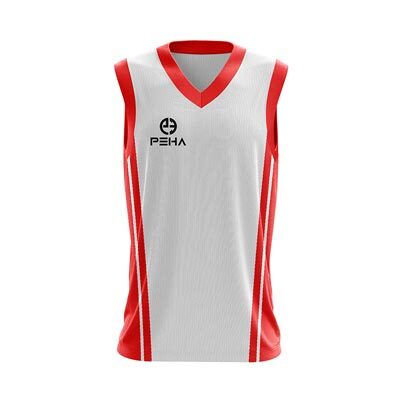 Koszulka koszykarska PEHA Ebro biało-czerwona