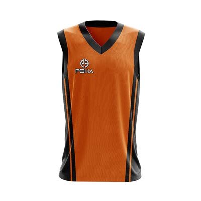 Koszulka koszykarska PEHA Ebro pomarańczowo-czarna