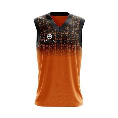 Koszulka koszykarska PEHA Icon czarno-pomarańczowa