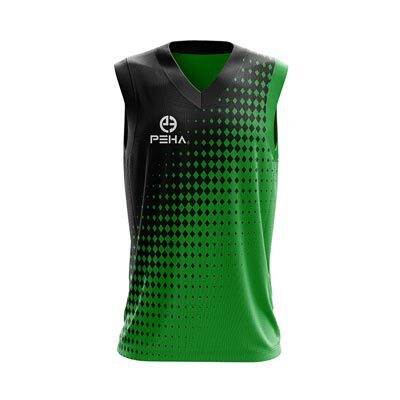 Koszulka koszykarska PEHA Roca czarno-zielona