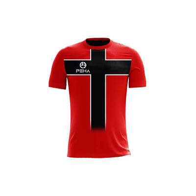 Koszulka piłkarska PEHA Academy czerwono-czarna
