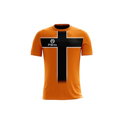 Koszulka piłkarska PEHA Academy pomarańczowo-czarna