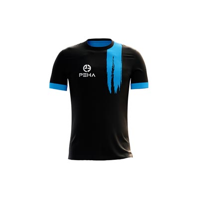 Koszulka piłkarska PEHA Flash czarno-turkusowa