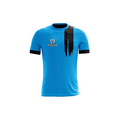 Koszulka piłkarska PEHA Flash turkusowo-czarna