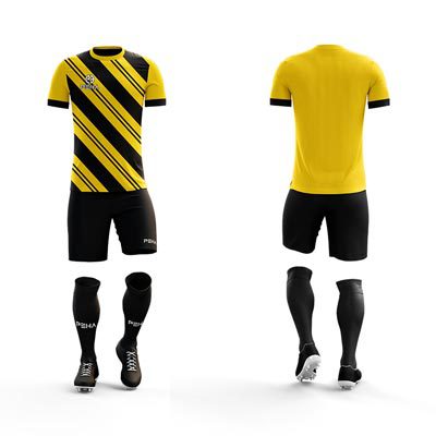Strój piłkarski dla dzieci PEHA Challenge żółto-czarny