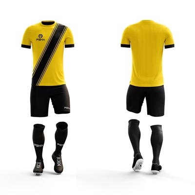 Strój piłkarski dla dzieci PEHA Legend żółto-czarny