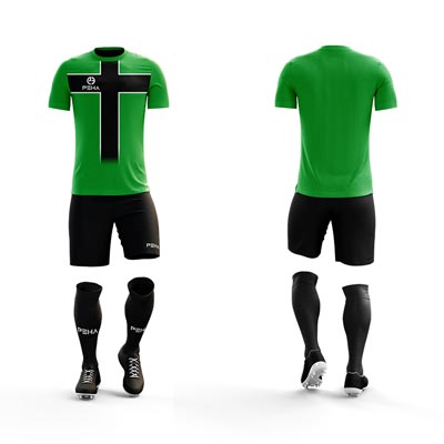 Strój piłkarski PEHA Academy zielono-czarny