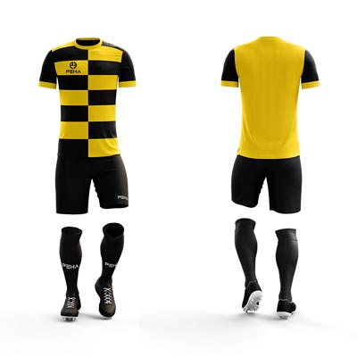 Strój piłkarski PEHA Colo czarno-żółty