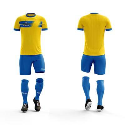 Strój piłkarski PEHA Contra żółto-niebieski