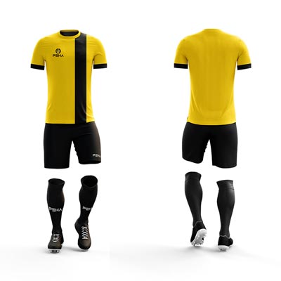 Strój piłkarski PEHA Final żółto-czarny
