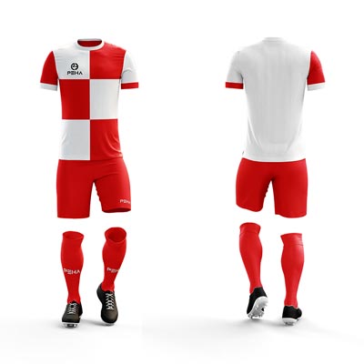 Strój piłkarski PEHA Husar biało-czerwony