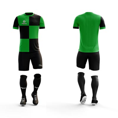 Strój piłkarski PEHA Husar czarno-zielony