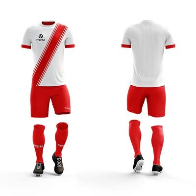 Strój piłkarski PEHA Legend biało-czerwony
