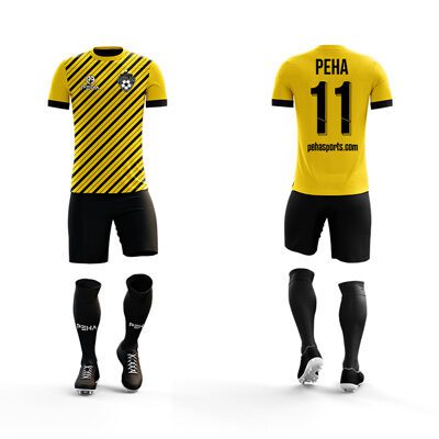 Strój piłkarski z nadrukiem PEHA Copa żółto-czarny