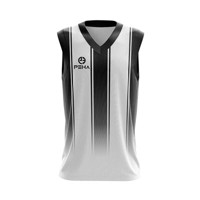 Koszulka koszykarska dla dzieci PEHA Arcos biało-czarna