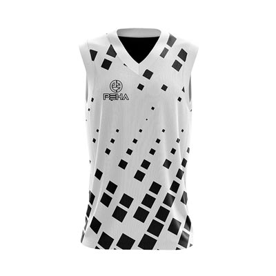 Koszulka koszykarska dla dzieci PEHA Block biało-czarna
