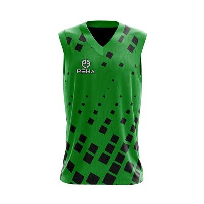 Koszulka koszykarska dla dzieci PEHA Block zielono-czarna