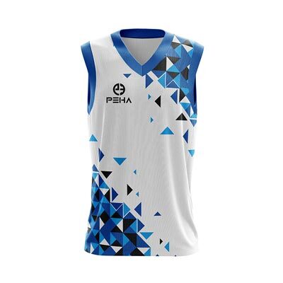 Koszulka koszykarska dla dzieci PEHA Champion biało-niebieska