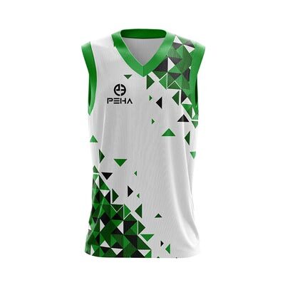 Koszulka koszykarska dla dzieci PEHA Champion biało-zielona