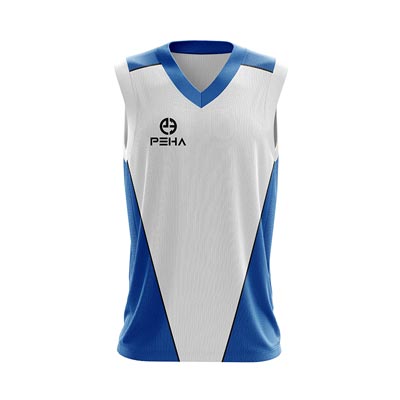 Koszulka koszykarska dla dzieci PEHA Contra biało-niebieska