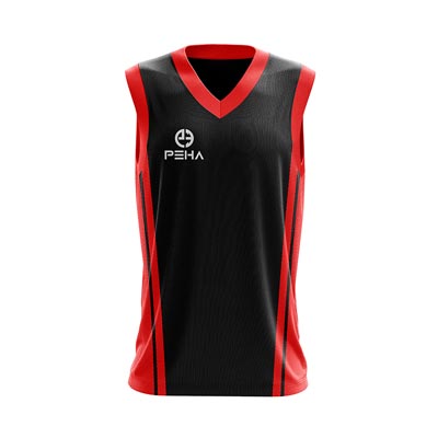 Koszulka koszykarska dla dzieci PEHA Ebro czarno-czerwona