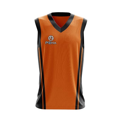 Koszulka koszykarska dla dzieci PEHA Ebro pomarańczowo-czarna