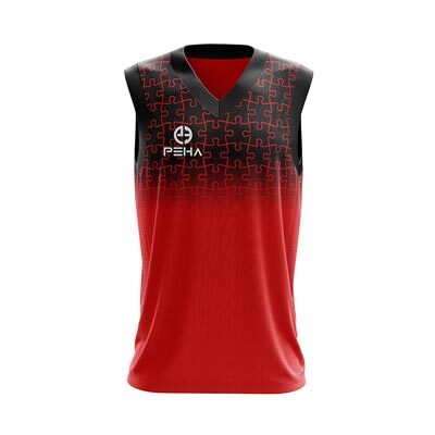 Koszulka koszykarska dla dzieci PEHA Icon czarno-czerwona