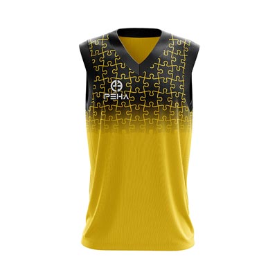 Koszulka koszykarska dla dzieci PEHA Icon czarno-żółta