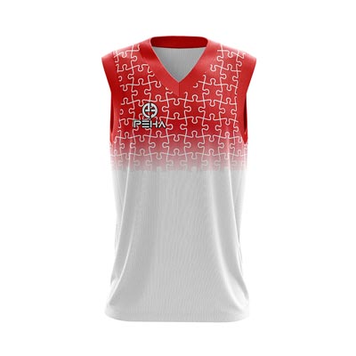 Koszulka koszykarska dla dzieci PEHA Icon czerwono-biała
