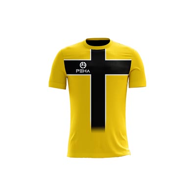 Koszulka piłkarska dla dzieci PEHA Academy żółto-czarna
