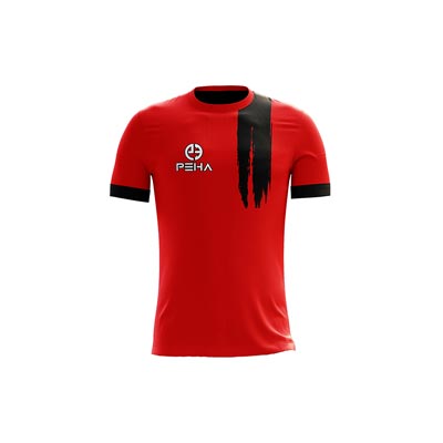 Koszulka piłkarska dla dzieci PEHA Flash czerwono-czarna