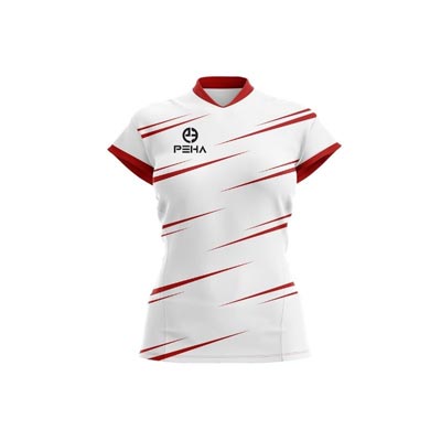 Koszulka siatkarska damska dla dzieci PEHA Arcos biało-czerwona