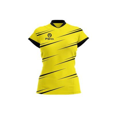 Koszulka siatkarska damska dla dzieci PEHA Arcos żółto-czarna