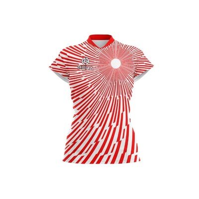 Koszulka siatkarska damska dla dzieci PEHA Argos biało-czerwona