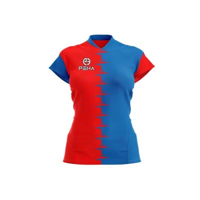 Koszulka siatkarska damska dla dzieci PEHA Combi czerwono-niebieska