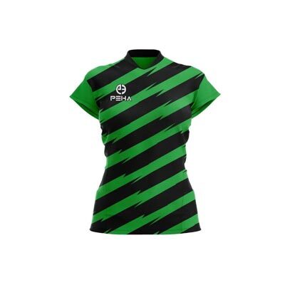 Koszulka siatkarska damska dla dzieci PEHA Como zielono-czarna
