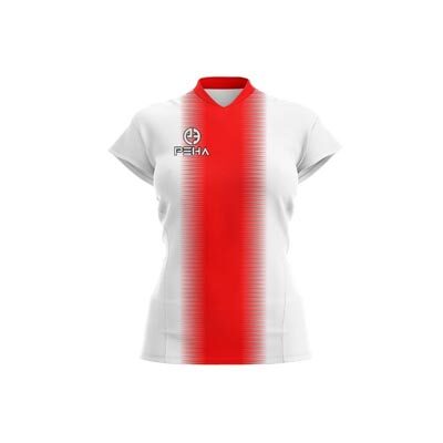 Koszulka siatkarska damska dla dzieci PEHA Delta biało-czerwona